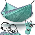 Legit 2 Person Camping Hammock - Double Tree Hammock - Portable & Heavy Duty - Perfect for Outdoor & Travel - color: Graphite/Sea Green