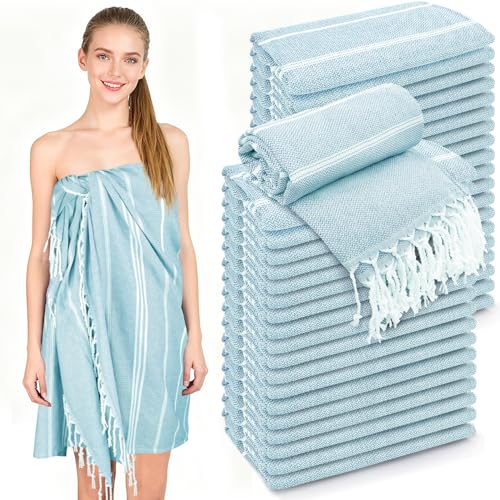 YSYJ Turkish Beach Towel 36 Pack Extra Large Beach Towels 36"x71" Soft Turkish Towel Bulk Sand Free Quick Dry Bath Towels Blanket for Adult Blue - color: Blue, size: 36"x71"- 36 Pack
