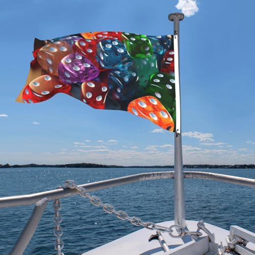 Games Dice Set Flag 4 X 6 Ft Double Sided Vertical Garden Flag Seasonal Holiday Banner With Brass Grommets Photo Backdrop Yard Flag For Outdoor Indoor Home Decor