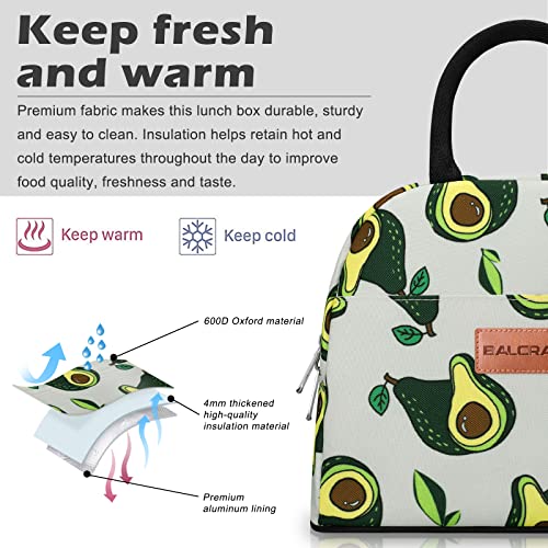 BALORAY Lunch Bag for Women Men Insulated Lunch Box for Adult Reusable Lunch Tote Bag for Work, Picnic or Travel - color: Avocado, size: M