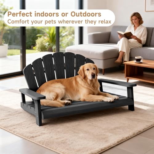 DRATO Dog Bed - Waterproof & Washable Pet Bed, Durable Resin Comfort Design, Easy to Assemble Indestructible Bed(Black,40.24 * 30.08 * 20.04) - color: Black