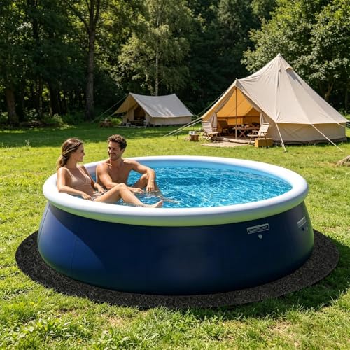 Pool Floor Mat, Easy Setup & Portable Design, Polyester, Pool Liner Pad, Ground Pad Mat, Weather-Resistant, for Gravel Cement Concrete Ground Lawn Outdoor Camping - size: Diameter 3.05 meters