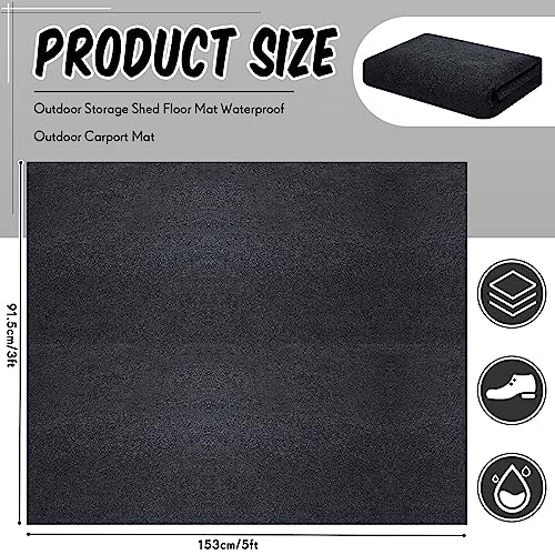 Haull Shed Floor Mat 5 x 3 ft Outdoor Waterproof Nonslip Durable Storage Sheds Protector Rug for Carport Patio Garage Garden Spring Summer Outdoor, Storage Shed Not Included - size: 5 x 3 FT