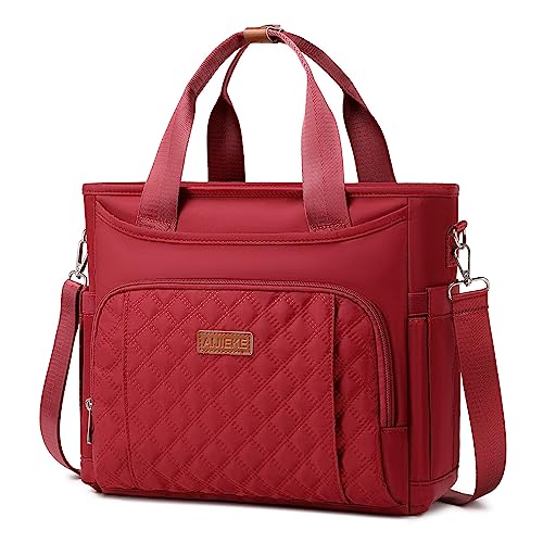 AIJIEKE Extra Large Lunch Bag for Women & Men, Insulated Leakproof Lunch Box for Work, Reusable Adult Lunch Tote with Shoulder Strap, Multi-Pocket Cooler Bag for Office, Picnic, Beach, Red - color: Red