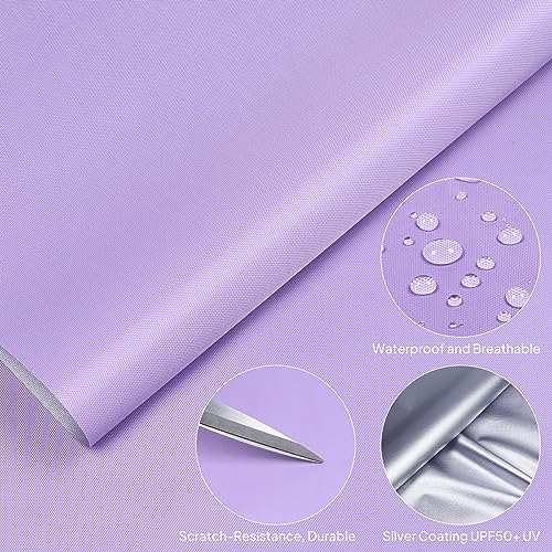 1Yard (60"×36") Marine Waterproof Fabric - Outdoor UV-Resistant Lightweight Durable Ripstop Material, UPF50+ Sun-Protection Blackout for Tarp Tent Camping Canopy, Purple - color: Purple, size: 1 Yard