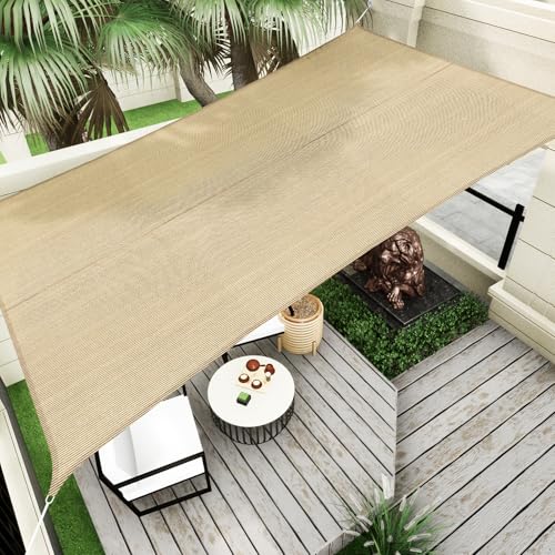 Sun Shade Sail Canopy, 16' x 20' Rectangle 95% UV Block Shade Cover for Outdoor, Backyard Patio, Lawn, Garden, Sandbox Carpor Sand - color: Sand, size: 16' x 20'