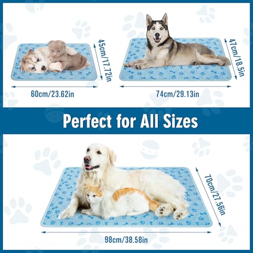 Cooling Mat for Dogs, Q-Max>0.5 Reusable Washable Dog Cooling Pad, Non-Toxic Breathable Pet Cool Blanket, Portable Cooling Bed for Dogs Cats, Indoor Outdoor Summer Heat Relief, No Refrigeration Needed - size: Medium