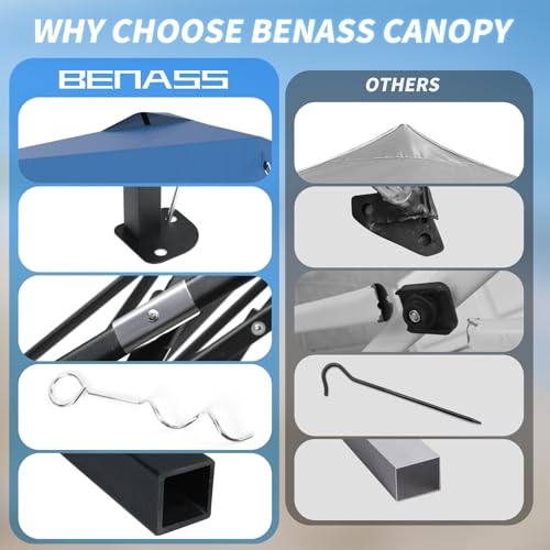 10x10 Pop Up Canopy, Easy Up Canopy Tent, Heavy Duty Tents for Parties, One Person Set Up Event Tent, Light Blue - color: Light Blue, size: 10x10