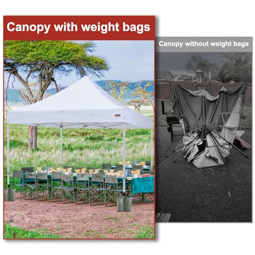 ABCCANOPY Canopy Weights 120 LBS Gazebo Tent Sand Bags,4-Pack Gray (Without Sand) - color: Gray, size: 120 LBS