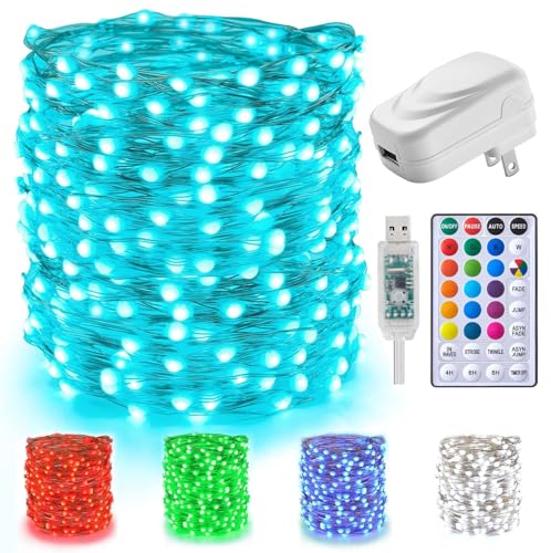 Minetom Color Changing Fairy String Lights: 66 Feet 200 Led Waterproof Twinkle Lights with Remote and Plug and 4 Light Modes for Craft Bedroom Ceiling Wedding Christmas 16 Colors - color: 16 Colors, size: 66 FT