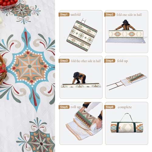 YRXRUS Picnic Blankets, Flying Chess Picnic Mat for Waterproof Foldable, 79”x79” Extra Large Thick, Sandproof Oversized Outdoor Mat, for Parties, Camping, Park, Travel, Grass Gifts
