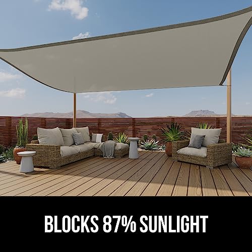 GORILLA GRIP Heavy Duty Sun Shade, UV Protection Fade Tear and Rust Resistant Rectangle Sunshade Canopy, Curved Edges Blocks Sunlight, Breathable Sail, Outdoor Patio, Lawn Garden, 6x10 FT Gray - color: Graphite, size: 6' X 10', style: Rectangle