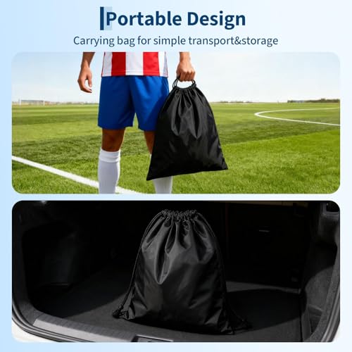 6x4 ft Soccer Goal 2 Pack, Kids Soccer Goals for Backyard Set, Portable Pop Up Soccer Net with Soccer Ball, Cones, Ground Stakes & Carrying Bag, Complete Training Equipment, for Indoor Outdoor