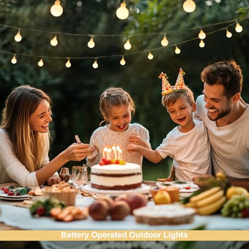 JMEXSUSS Globe Battery Operated Christmas Lights Indoor, 100 LED Battery Powered String Lights Outdoor Waterproof, 33ft Christmas String Light with Remote Timer for Bedroom Camping Decor, Warm White - color: Warm White, size: 100 LED Battery