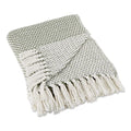 DII Woven Throw Collection 100% Cotton, Basketweave, 50x60, Artichoke Green - color: Artichoke Green, size: 50x60"