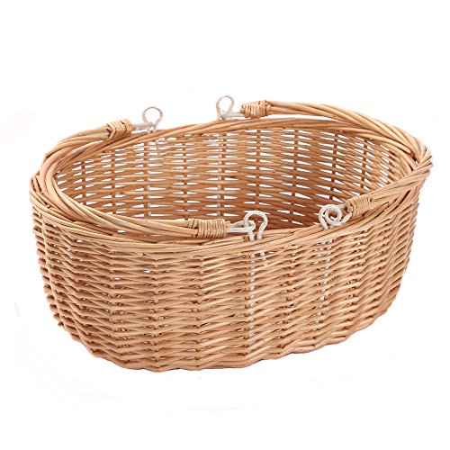 Wicker Picnic Baskets with Handles.Kingwillow. (Natural) - color: Natural