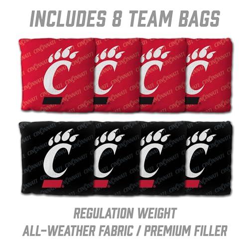YouTheFan NCAA 2’ x 3’ Wood Cornhole Game with Logo Bags - color: Cincinnati Bearcats, size: 2' X 3'