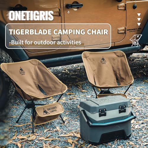 ONETIGRIS Tigerblade Camping Chair, Lightweight Folding Backpacking Hiking Chair, Compact Portable 330 lbs Capacity - color: Ranger Green