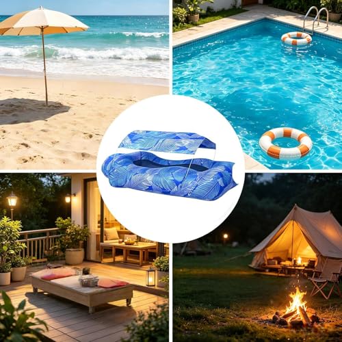 Inflatable Beach Lounger, – Stylish Pool Air Sofa Sun, Shade Easy Set Up, Hiking Outdoor Camping Picnic Vacation | Outdoor Camping Hiking Picnic Vacation Backyard Seaside Versatile
