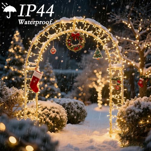 Soagrc132FT 400 LED Warm White String Lights, 8 Modes Fairy Lights with Timer, Waterproof & Durable Indoor Outdoor Decor for Garden, Patio, Party - color: Warm Whtie, size: 400LED
