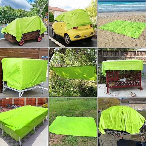 7 Mil Lime Green 12x16 Feet Tarp -Multifuctional Poly Tarp - Cover,Waterproof, UV Resistant, Weather Resistant - color: Lime, size: 12x16FT