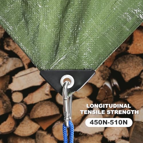 Tarps Waterproof 8x10 Feet, 4 Pack Heavy Duty Blue Tarp Cover 8 Mil Thick, Resistant Plastic Tarpaulin with Metal Grommets, Outdoor Tent Cover for Emergency Rain - color: Blue-8mil, size: 8'x10' 4pk