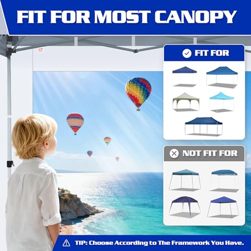 FANPAT 3Pcs Clear Canopy Sidewalls for 10x10 Pop Up Tent, Transparent Window Curtain Cloth, 8 Mil PVC Enclosure Fabric with Zipper, White (Not Including Frame and the top,Sidewalls ONLY) - color: White