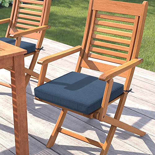 Magpie Fabrics Indoor Outdoor Waterproof Square Chair Cushion, 18" x 18" x 2.5", 2 Pack, Water Resistant Seat Cushions, for Patio Garden Office, Navy - color: Blue Navy