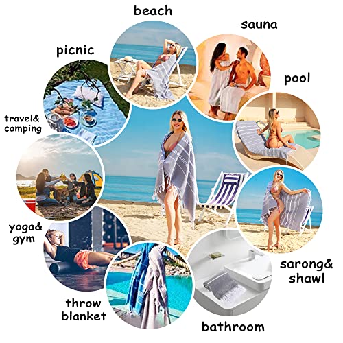 Beach Towel 2 Pack,Sand Free Beach Towels Oversized 39 x 72,Turkish Beach Towel Quick Dry Towel,Lightweight Pool Towels for Adults Travel Towel,Cool Beach Accessories Super Absorbent Towels - color: 2 Pack Grey