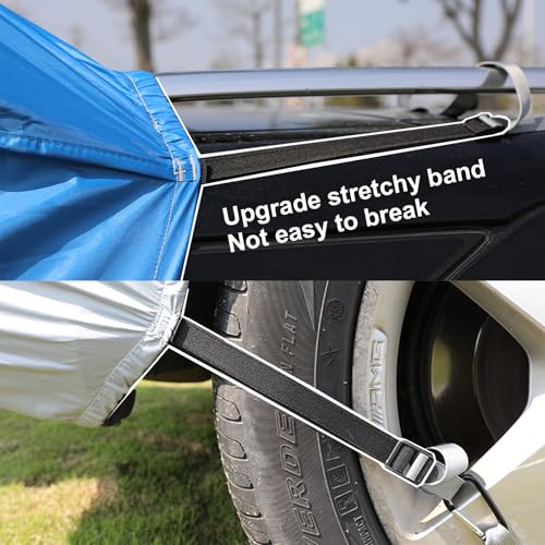 SUV Tent Car Awning, UPF 50++ with Portable Waterproof Storage Bag, Tear-Resistant, Large Space, Good Vision, Smooth Ventilation, Suitable for Outdoor Beach Camping Auto Canopy Shade… - color: Blue