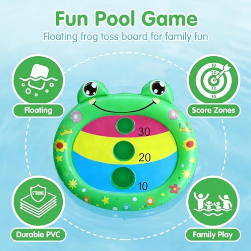 Kids Fun Pool Toys,Inflatable Frog Cornhole Board Floating Water Game Outdoor Swim Play for Adults Family,Cool Summer Party Gift for 6 7 8 9 10 12 Year Old Boy Girl Teen - style: Frog Cornhole Board