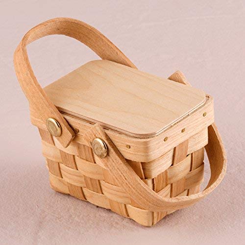 Weddingstar Miniature Woven Picnic Basket Favor - Set of 6