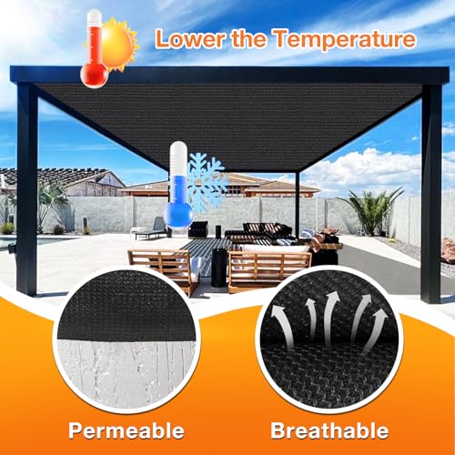 Artpuch Outdoor Pergola Shade Cover 4x6 FT Sun Shade Cloth with Grommets Black Commercial Grade Patio Privacy Screen Shade Canopy (Customized Available) GN04 - color: Black, size: 4' X 6' Customized