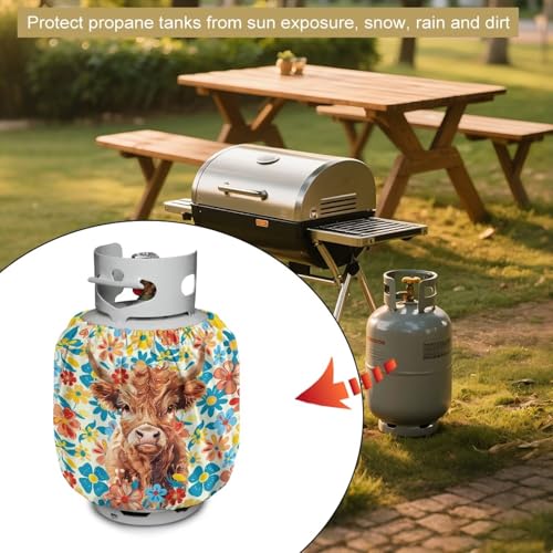 Propane Tank Covers 20lb Sun Moon Outdoor 600D Heavy Duty Waterproof Covers Fits Standard 20 lb Cylinder, 13.7'' x 16.5'' for Rv Trailer - color: Sun Moon
