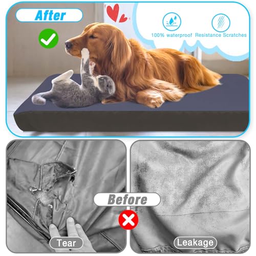 Dog Bed Covers Replacement Washable 100% Waterproof Dog Bed Sheets, Soft & Noiseless Pet Bed Cover, 2 Pack, 36" x 23" Blue - size: Blue-36 x 23 inch