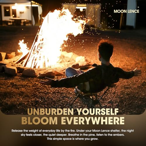 MOON LENCE Portable Camping Chair，Lightweight Backpacking Hiking Chairs,Compact,Foldable,with Anti-Sinking Large Feet for Beach,330 lbs Capacity (Black, Standard) - color: Black-with Feet
