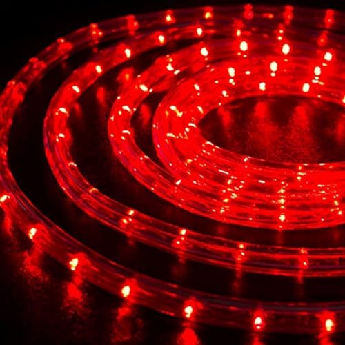 50ft LED Rope Lights Outdoor, 360 LED Connectable and Flexible Tube Lights with 8 Modes, Waterproof LED Rope Lighting for Garden, Patio, Pool, Bedroom, Party, Indoor Outdoor Christmas Decoration (Red) - color: Red, size: 50ft