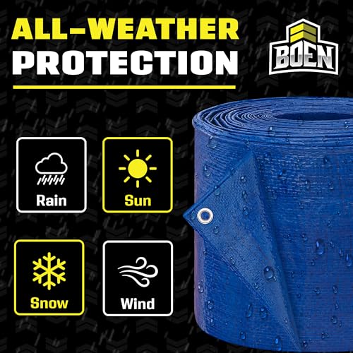 Multi-Purpose Large Tarp Waterproof Cover | Blue, 10' x 18' 4.2 Mil Thick | Rip Proof Tarps | Thick Weave Material, UV Resistant Great for Tarpaulin Canopy Tent, Boat, RV or Pool Cover - color: Blue - 4 Mil, size: 10' x 18'