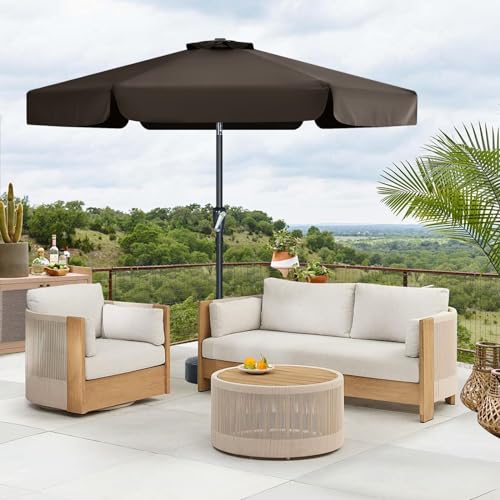 MASTERCANOPY Valance Patio Umbrella for Outdoor Table Market (7.5ft,Brown) - color: Brown, size: 7.5FT