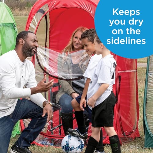 WeatherPod® Pop-Up Sports Tent 1-2 Person – Instant Setup MyPod™ Original Shark Tank All-Weather Pod Shelter for Outdoor Sports, Rain, Wind & Cold - color: Red, size: Large