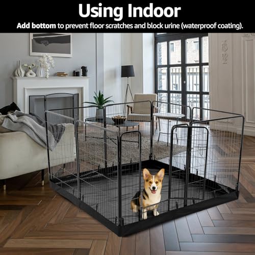 PJYuCien Dog Playpen Plus Storage Bag, 31.3" H 8 Panels Puppy Pen with Square Bottom & Top Cover, Heavy Duty Dog Fence for Camping - style: 8-Panels 31.3"W