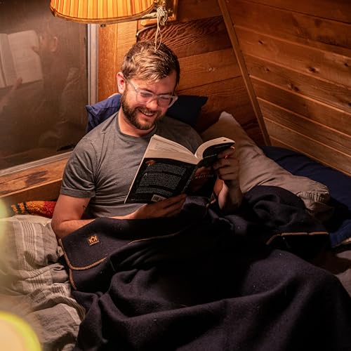 Arcturus Military Wool Blanket - Warm, Thick, Washable - Great for Outdoors, Camping, Stadium Blanket, Picnics, Travel - Car & Bushcraft Survival Kits - color: Navy