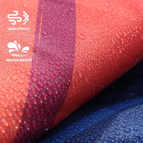 zzlamb Hooded Stadium Camping Blanket,Waterproof Outdoor Blanket Polar Fleece,Warm Windproof Portable for Stadium,Picnic,Sports,Beach,Car,Pets,56x75in Blue Mount Red Sun - color: Blue Mount Red Sun