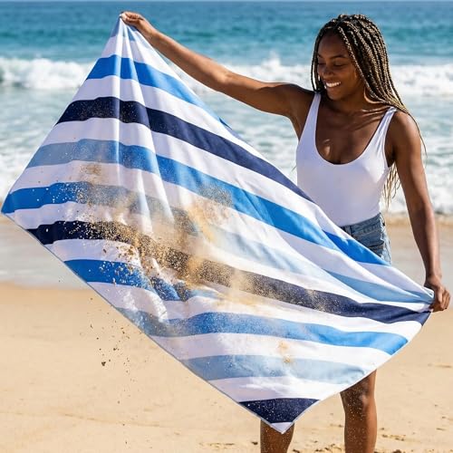 Whale Flotilla Quick Dry Beach Towel Oversized (35"x70"), Microfiber Sand-Free Beach Towels, Extra Large Compact Pool Travel Accessories, Blue - color: Cabana Blue, size: 70.00" x 35.00"
