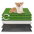 30"x20" Dog Grass Pad with Tray Large for Indoor Puppy PottyTraining with 3PCS Artificial Grass Mats, 1 Washable Pee Pad, Pet Loo Dog Litter Box for Balcony Apartment, 4-Layer System - size: L 30x20x2.8IN-3 Grass Pads