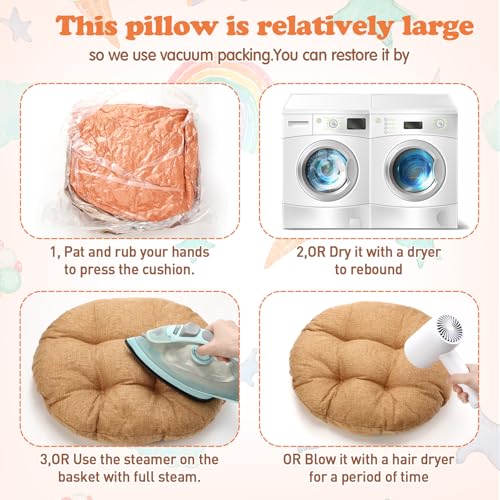 Fumete 8 Pcs 16 Inch Round Floor Cushions for Kids and Toddlers, Flexible Seating Classroom Furniture Floor Pillow for Home, Daycare, Preschool, Yoga and Meditation (Fall) - color: Fall