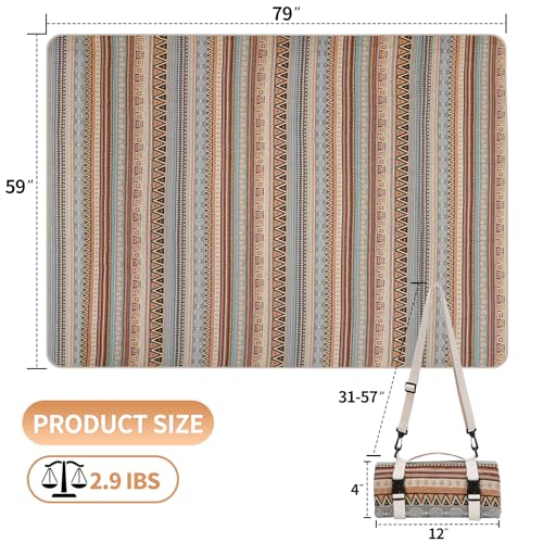 Extra Large Waterproof Picnic Blanket | Portable Camping & Beach Mat | Sand Free with Carry Strap | Park Blanket for Grass, Hiking, Travel, Concerts, Indoor (Orange) - color: Orange, size: 4'11" x 6'7" (Rectangular)
