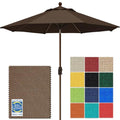 EliteShade USA 10-Year-Non-Fading 10Ft Market Patio Umbrella, UPF 50+ UV Protection Performance Sun Umbrella, Heavy Duty Commercial Grade Outdoor Table Umbrella with Crank & Tilt, Windproof Vented Top for Garden, Pool, Deck and Outdoor Playsets, Chestnut