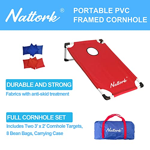 Portable Cornhole Set with 2 Collapsible Cornhole Boards, 8 Cornhole Bean Bags and Carrying Case for Yard Toss Game, Indoor Outdoor Camping Games for Family Parties (3 x 2-feet) - color: Framed Flag