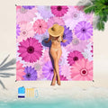 Beach Blanket 78''×110'' Suits 1-7 Adults Waterproof Sandproof Oversized Lightweight Sand Free Beach Blanket Large Picnic Mat for Travel Camping Picnic Hiking - color: Daisy, size: 78''x110''